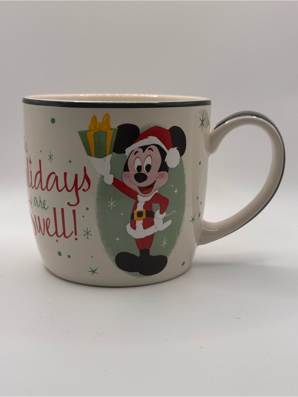 Disney Parks Mickey Mouse “The Holidays are Swell” Ceramic Cocoa Mug. 14 fl oz.